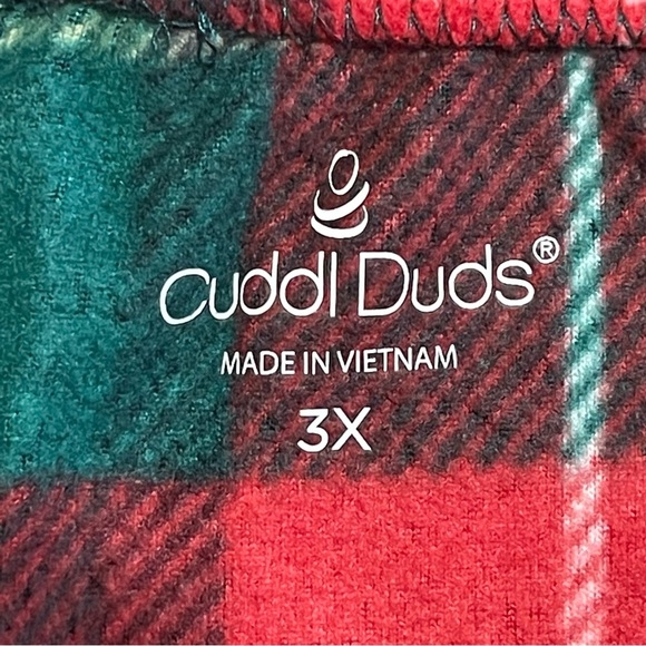 Cuddl Duds Dark Green And Red Fleece Pajama Set - Picture 11 of 11